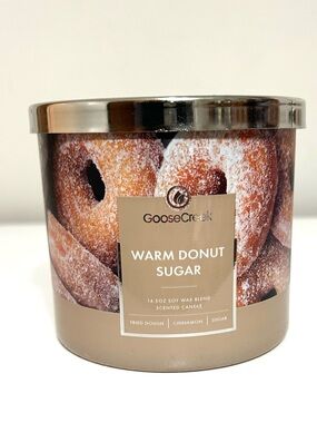 NWT Goose Creek Soy Candle Warm Donut Sugar, 3 Wicks, 14.5 ounces